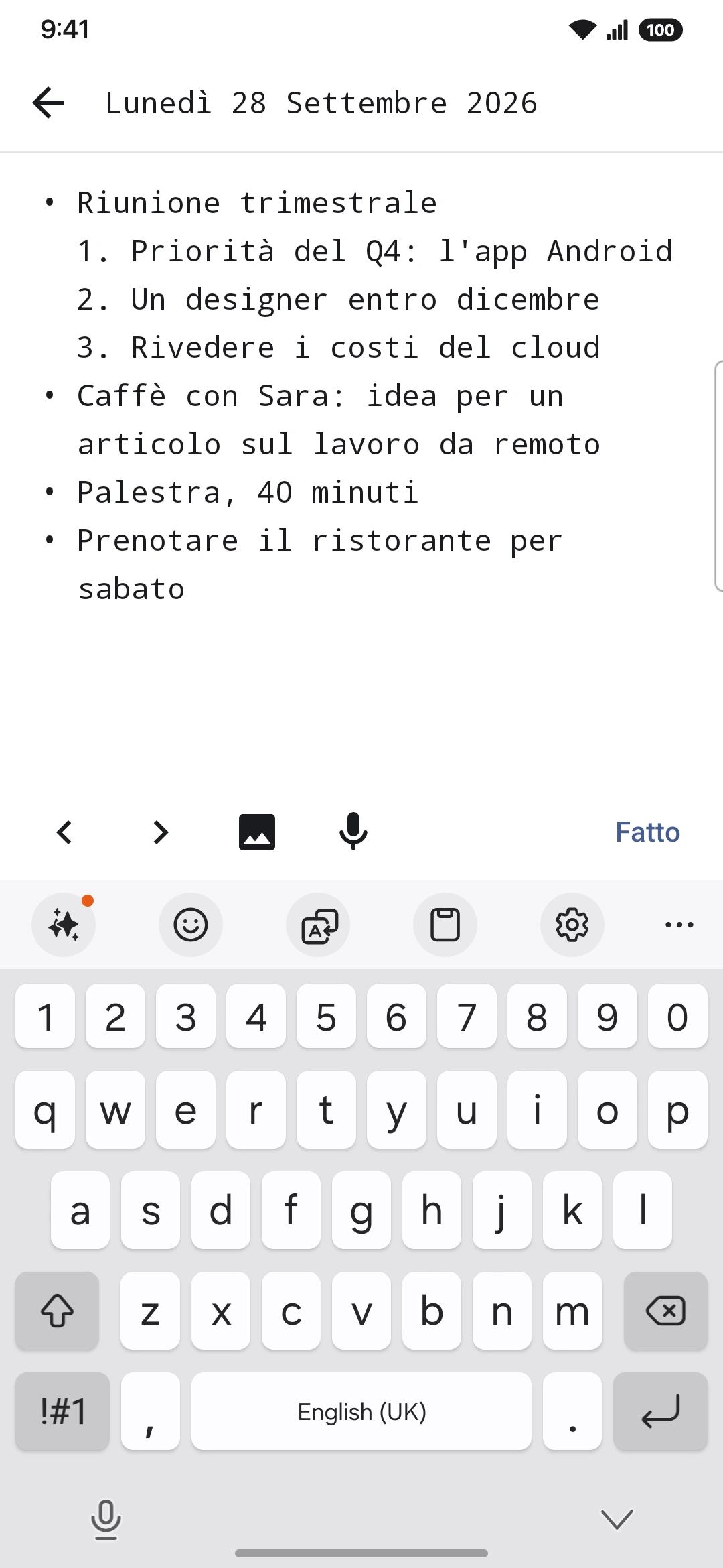Scrivi a punti
