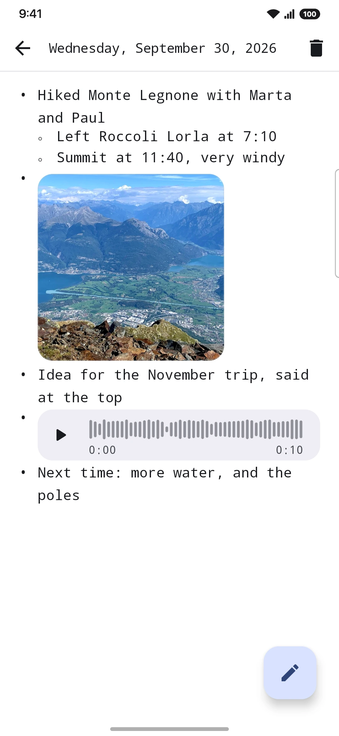 Photos and audio